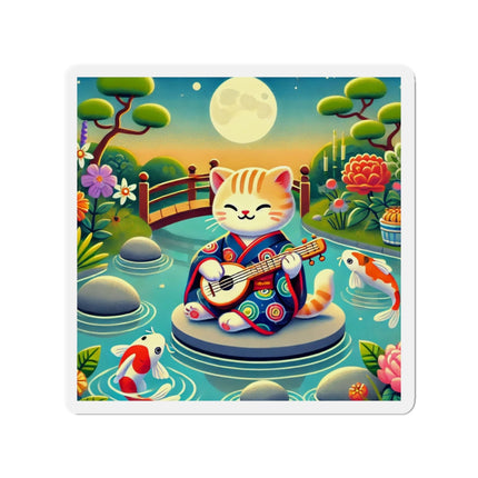 Melodic Kitten by the Koi Pond Die-Cut Magnets (5 Sizes)