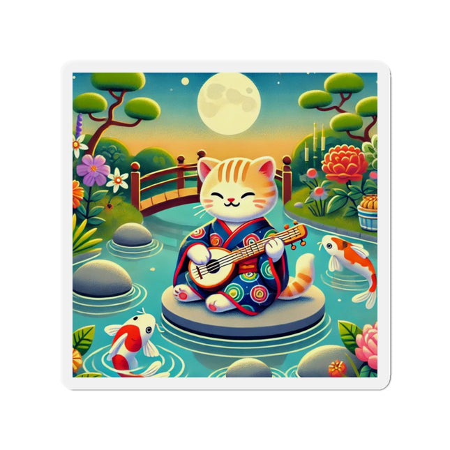Melodic Kitten by the Koi Pond Die-Cut Magnets (5 Sizes)