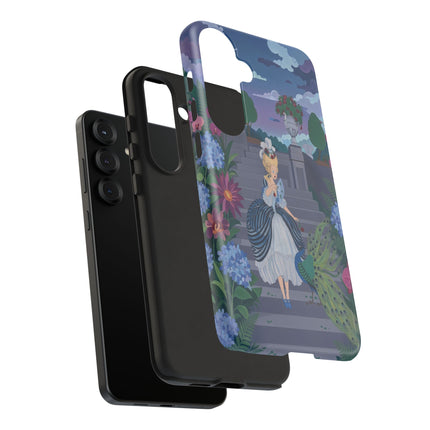🦚🌸 The Peacock Garden Terrace Phone Case – Art Deco Floral Elegance