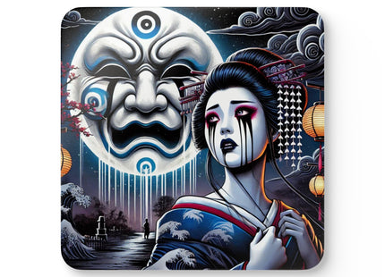 Geisha’s Black Ink Tears Corkwood Coaster Set