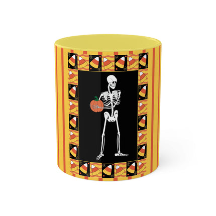 Candy Corn Skeleton Colorful Mugs (11oz, 15oz)