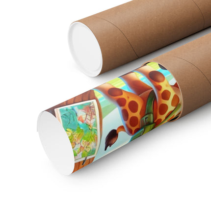 🦒🌿 Giraffe Lookout Matte Vertical Poster – Curiosity, Adventure & Joyful Discovery