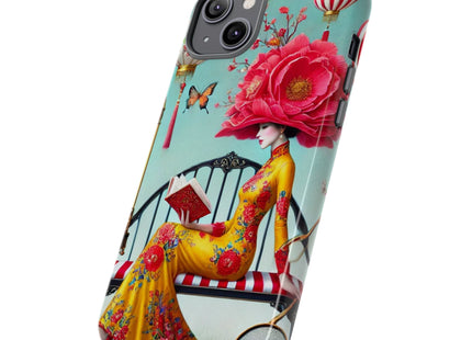 Reading In A Painted Garden Phone Cases