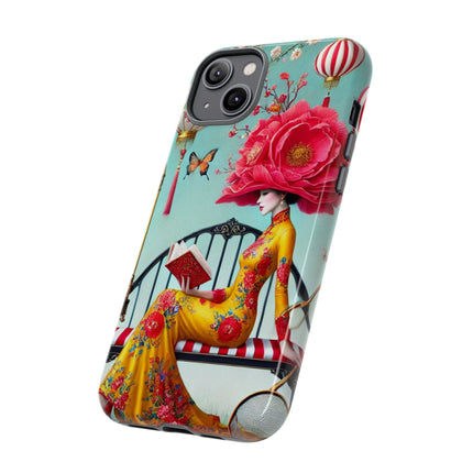 Reading In A Painted Garden Phone Cases