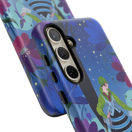 🌸🐦 The Lady Of The Midnight Bird Garden Phone Case – Art Deco Floral Fantasy