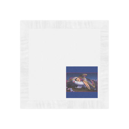 Slumbering Fairy on a Mushroom White Coined Napkins