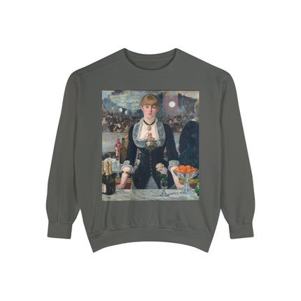 A Bar at the Folies-Bergère by Edouard Manet Unisex Garment-Dyed Sweatshirt