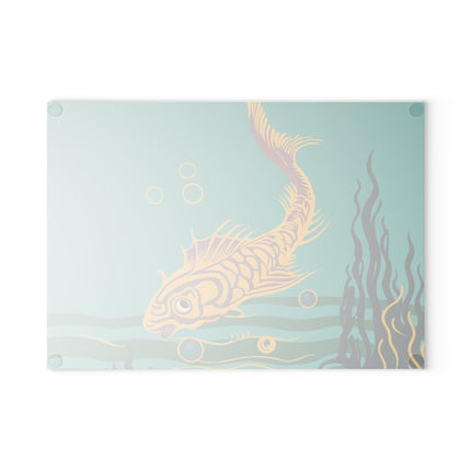 Golden Serenity Glass Cutting Board