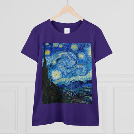 The Starry Night by Vincent Van Gogh Women's Midweight Cotton Tee