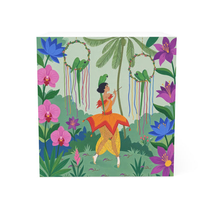 🦜🌺 The Parrot Dancer Note Cube – Art Deco Tropical Whimsy
