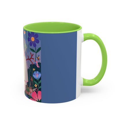 The Lady Of The Enchanted Aquarium Colorful Mugs – Art Deco Aquatic Elegance