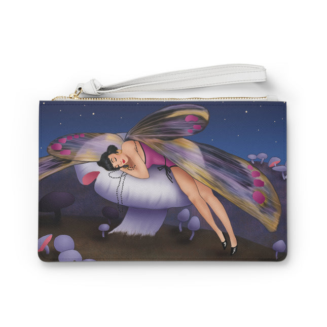 Slumbering Fairy on a Mushroom Clutch Bag