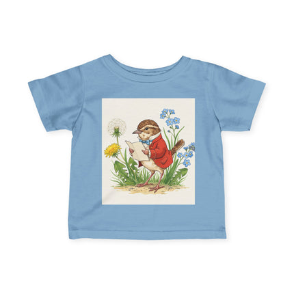 🐦📜 The Little Meadow Songbird Infant Fine Jersey Tee – Whimsical Woodland Charm