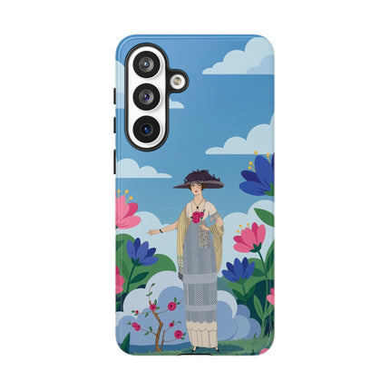 🌸🎩 The Lady Of The Grand Flower Garden Phone Case – Art Deco Fashion Illustration