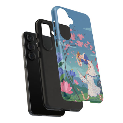 🌸☂️ The Lady Of The Falling Blossoms Phone Case – Art Deco Garden Whimsy