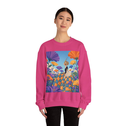🌺🧡 The Lady Of The Golden Garden Crewneck Sweatshirt – Art Deco Fashion Fantasy