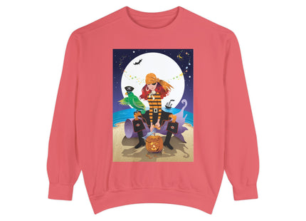 Moonlit Pirate Halloween Unisex Garment-Dyed Sweatshirt