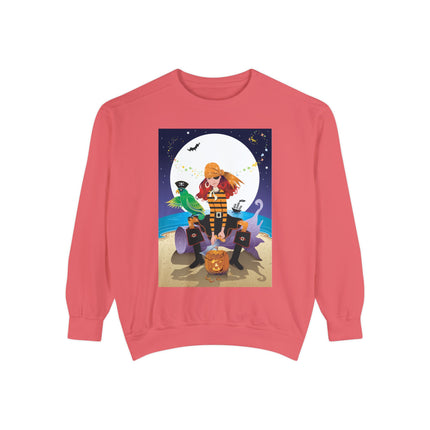 Moonlit Pirate Halloween Unisex Garment-Dyed Sweatshirt