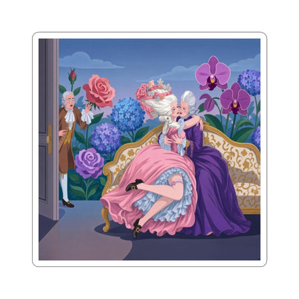 🌹💜 The Secret Embrace Kiss-Cut Stickers – Art Deco Floral Romance
