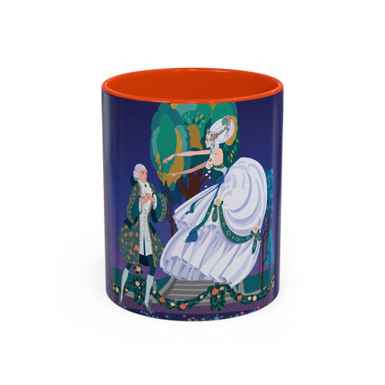 Moonlit Garden Waltz Colorful Mug (11oz, 15oz) – Rococo Romance, Garden Elegance & Enchanted Dance