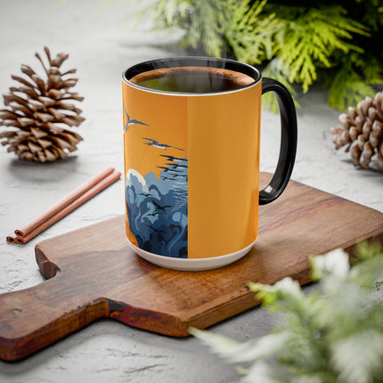 Falcon Mistress Colorful Mugs – Art Deco Majesty & Mythic Freedom
