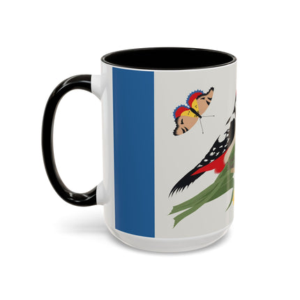 Woodpecker & Tulip Colorful Mugs – Vibrant Spring & Bold Beauty