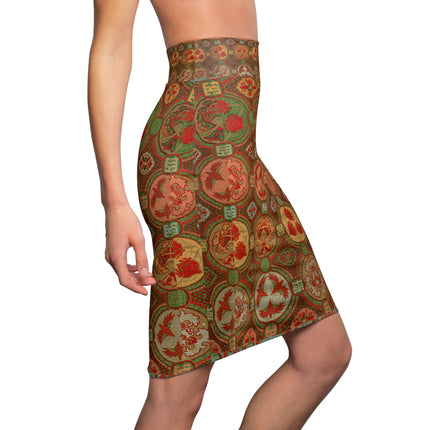 Japanese Fan Pattern by G.A. Audsley Women's Pencil Skirt (AOP)