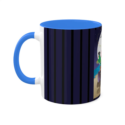 Moonlit Pirate Halloween Colorful Mugs, 11oz