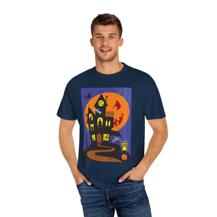 Halloween Night at the Haunted House Unisex Garment-Dyed T-shirt