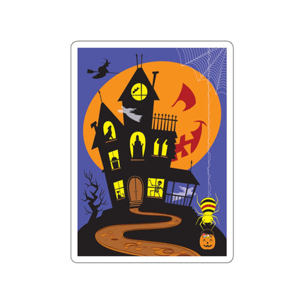 Halloween Night at the Haunted House Die-Cut Stickers (5 Sizes)