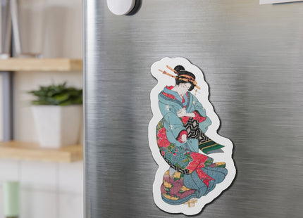 Beauties in a Spring Storm by Keisai Eisen Die-Cut Magnets (5 Sizes)