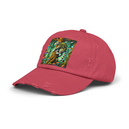 Silent Stripes Unisex Distressed Cap