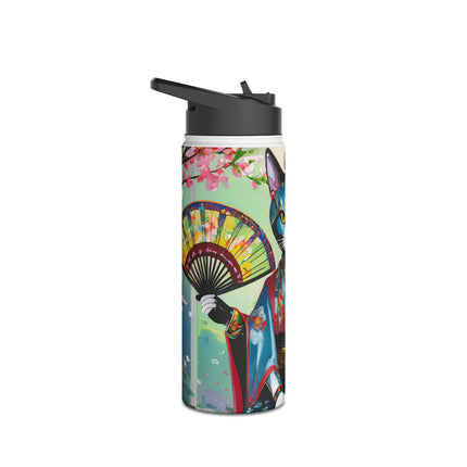 Cyberpunk Geisha Stainless Steel Water Bottle