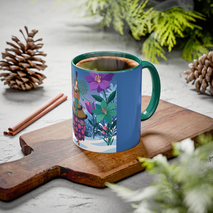 🌹❄️ The Holly Rose Of Winter Colorful Mug – Art Deco Christmas Garden