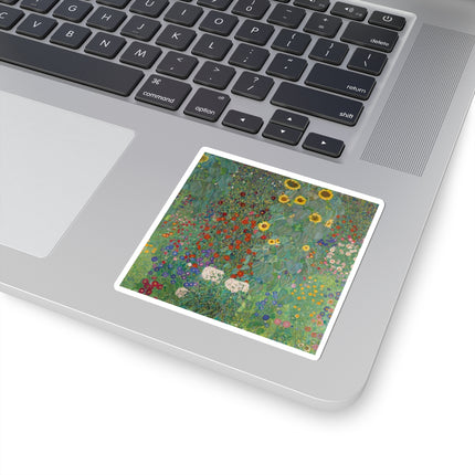 Farm Garden with Sunflowers by Gustav Klimt Kiss-Cut Stickers (4 Sizes)
