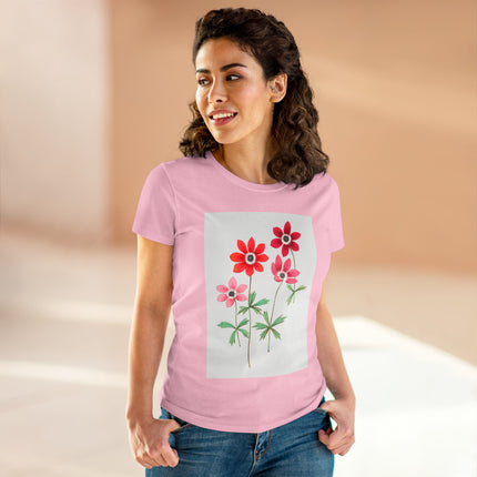 Women's Anemone Print Midweight Cotton Tee