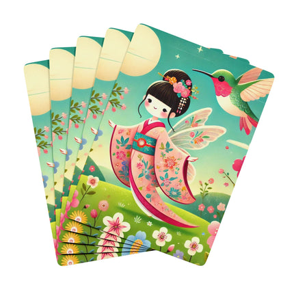 Geisha Fairy and the Hummingbird Blossom Playing Cards