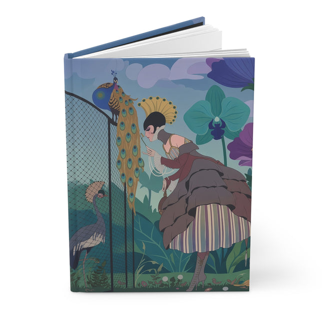🦚🌺 The Lady Of The Peacock Conservatory Hardcover Journal – Art Deco Garden Elegance