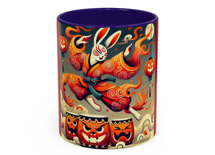 Jack-O’-Lantern Drums & The Kabuki Rabbit Colorful Mugs (11oz, 15oz)
