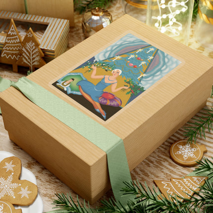 Art Deco Christmas Elegance Kiss-Cut Stickers (4 Sizes)