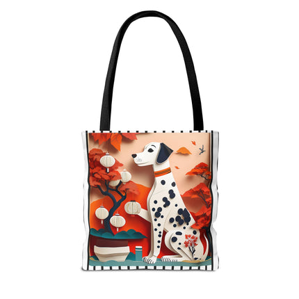Dalmatian at an Autumn Bonsai Exhibition Tote Bag (AOP)