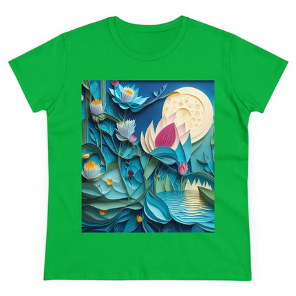 Ethereal Moonlit Lake Women's Midweight Cotton Tee