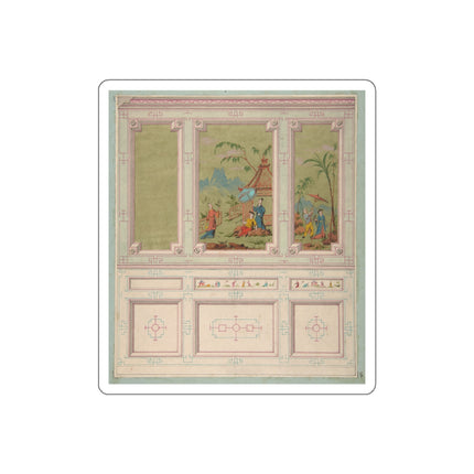 Chinoiserie scenes by Anonymous Die-Cut Stickers (5 Sizes)