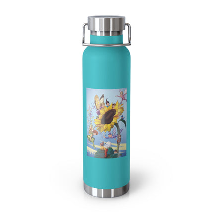 Sunflower Fairies by Margaret Tarrant Copper Vacuum Insulated Bottle, 22 oz