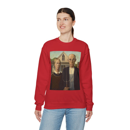 American Gothic by Grant Wood Heavy Blend™ Crewneck Sweatshirt