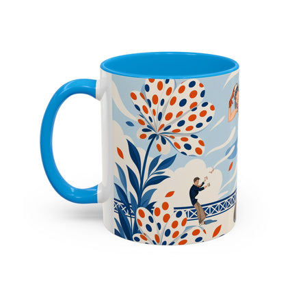 🌼🧡 The Polka Dot Wind Dancer Colorful Mug – Art Deco Fashion Whimsy