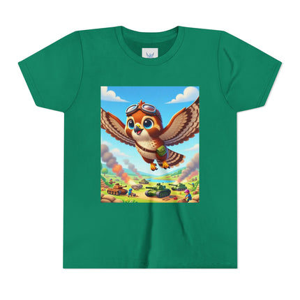 Red-Tailed Hawk in Battle Youth Short Sleeve Tee