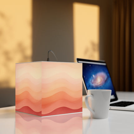 Autumn Serenade in Peach and Orange Light Cube Lamp