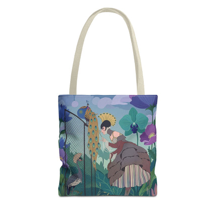 🦚🌸 The Lady Of The Peacock Garden Tote Bag – Art Deco Floral Fantasy