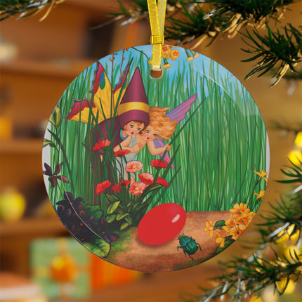Spring Fairies & Floral Delights Glass Ornament